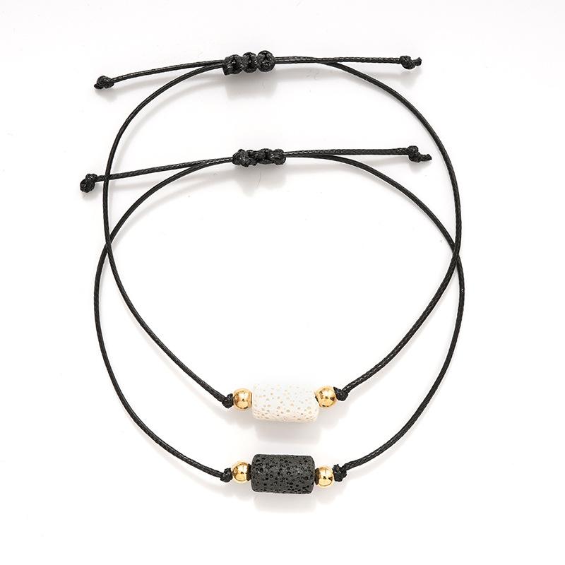 Neues Charm-Armband für Freundschaftspaare, 2 Stück/Set, Vulkanstein-Armband, Perlenarmbänder, Frauen, Mann, glücklicher Wunschschmuck
