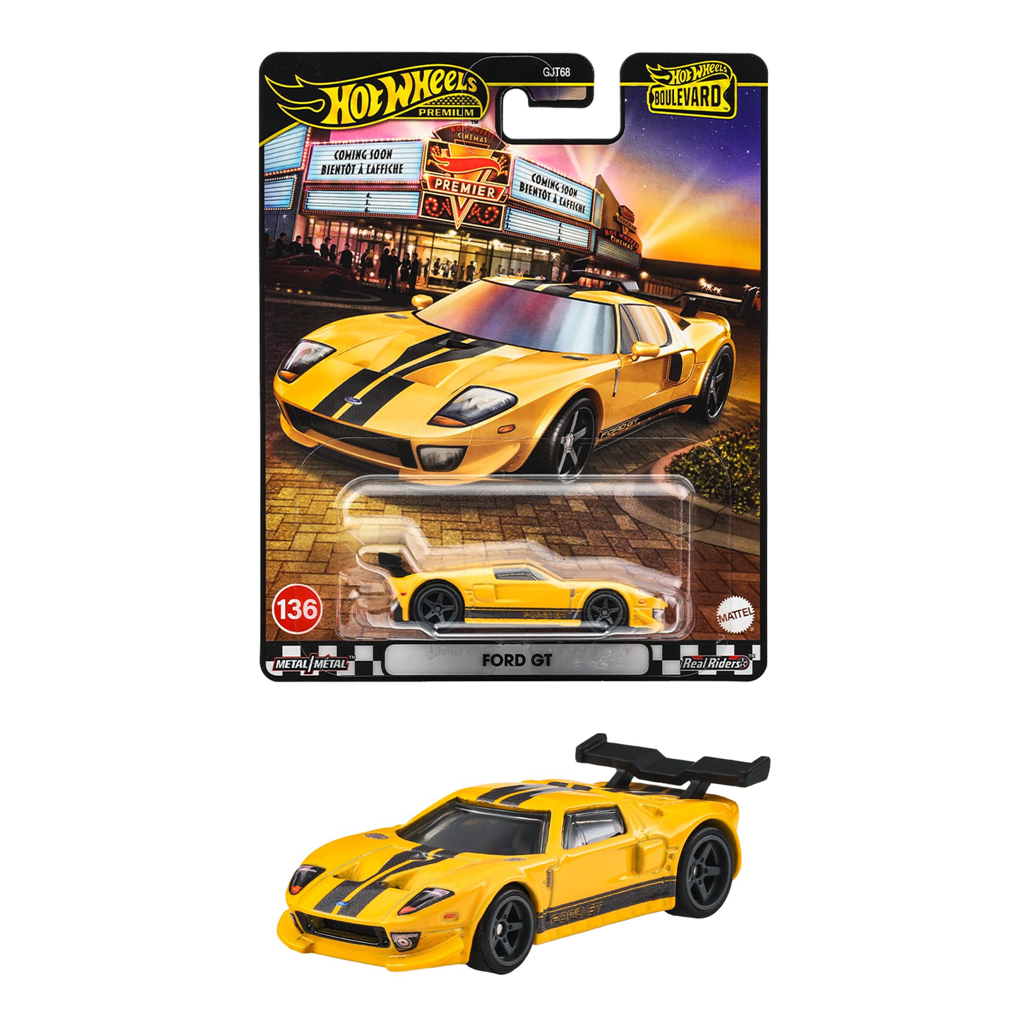 Hot Wheels JHW26 Boulevard Ford GT Mini Car Toy Orange Ages 3 and Up
