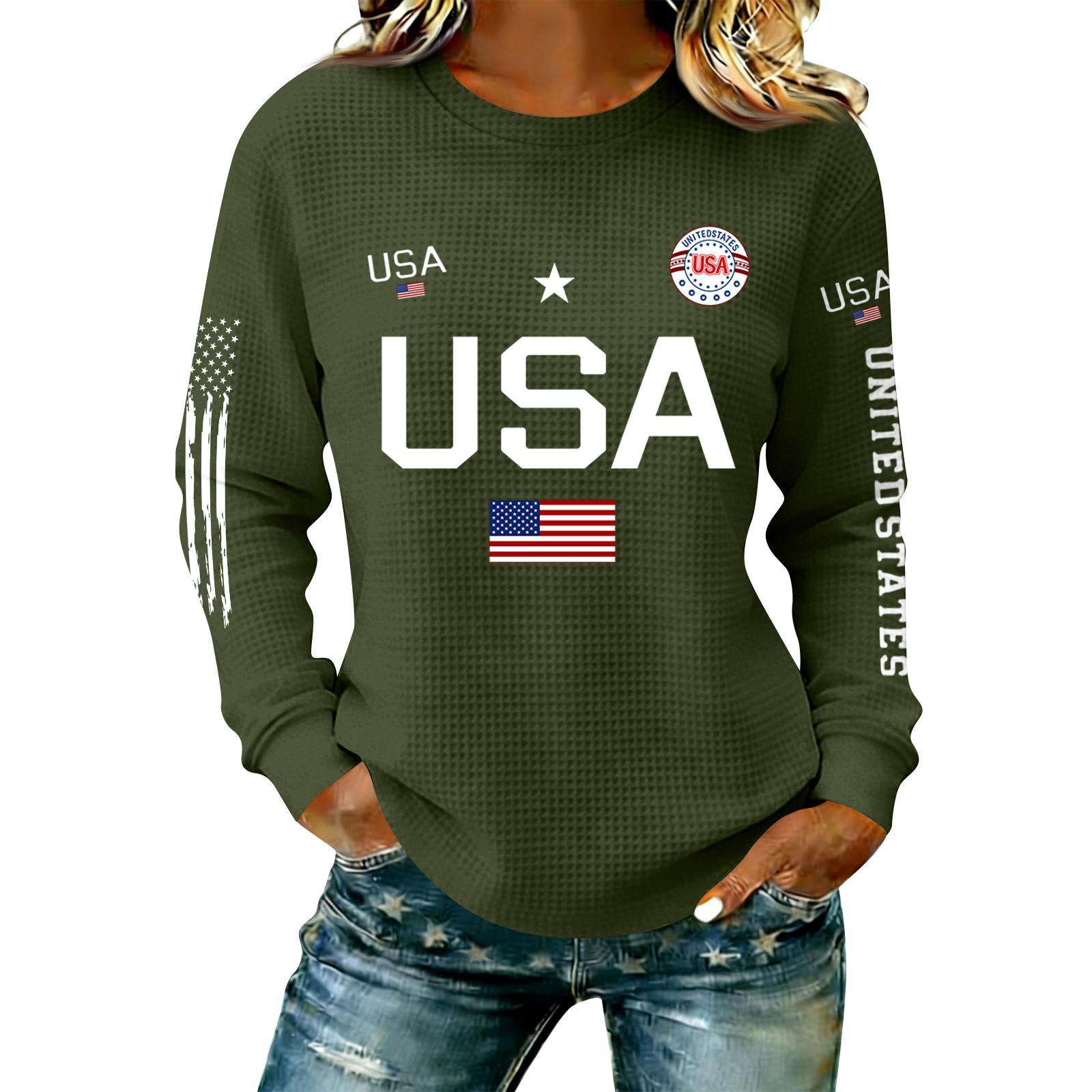 

Women s Shirts Graphic Tees Shirts Casual Basic Tops Pullovers L армия зеленый