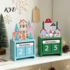 Christmas Gift for Kids Countdown Blocks, Desktop Advent Calendar with Movable Durable Wooden Holiday Days Until Xmas Ornament Home Office Decor Party