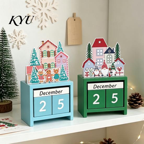 Christmas Gift for Kids Countdown Blocks, Desktop Advent Calendar with Movable Durable Wooden Holiday Days Until Xmas Ornament Home Office Decor Party