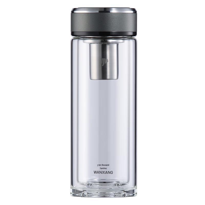 Wannxiang Double-Wall Glass Tea Infuser Bottle 370ml