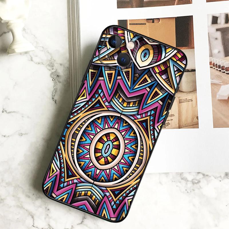 Tribal Aztec Geometric Colour Phone Case For iPhone 17 16 15 14 12 11 13 Pro Max Plus 12 13 Mini 16e 17 Air Cover Coque