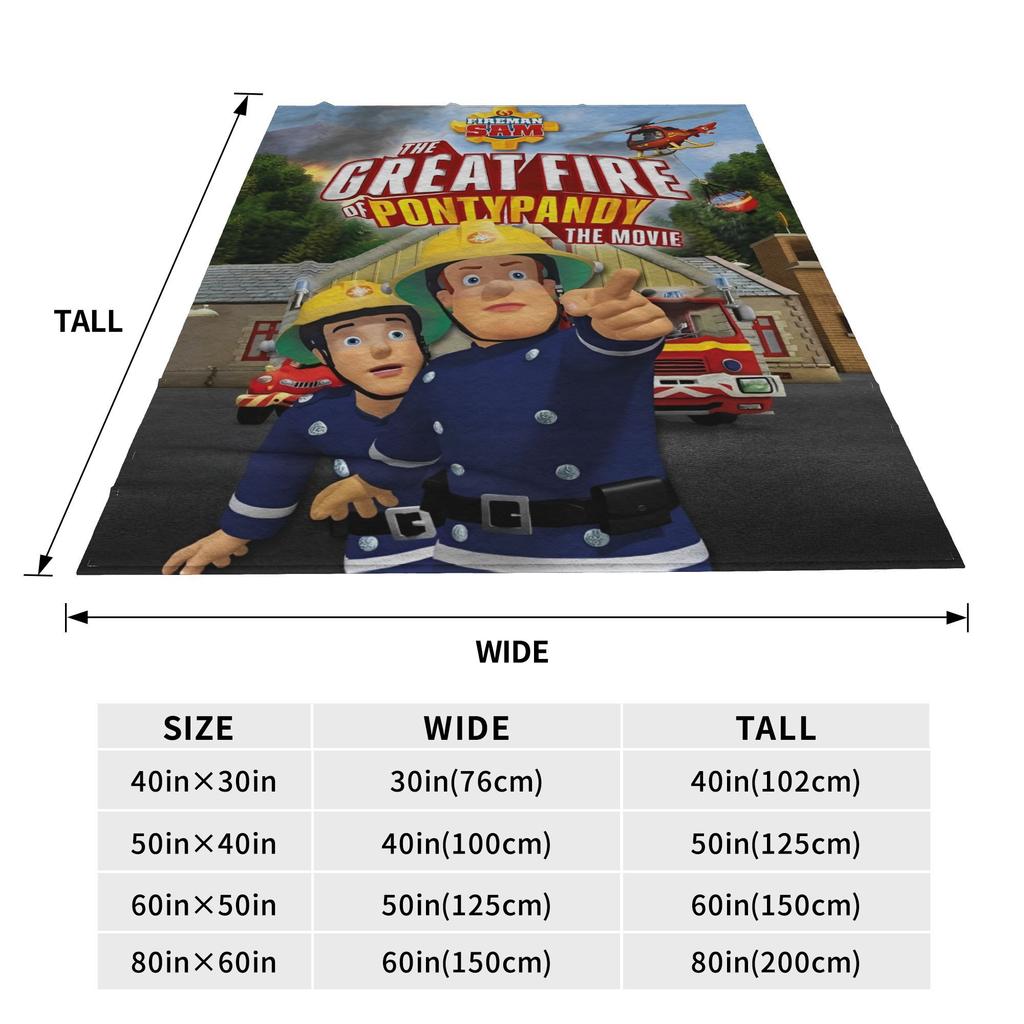 Fireman Sam  Blanket Multiple Sizes Super Soft and Warm  Throw Blankets for Sofa Couch and Bed