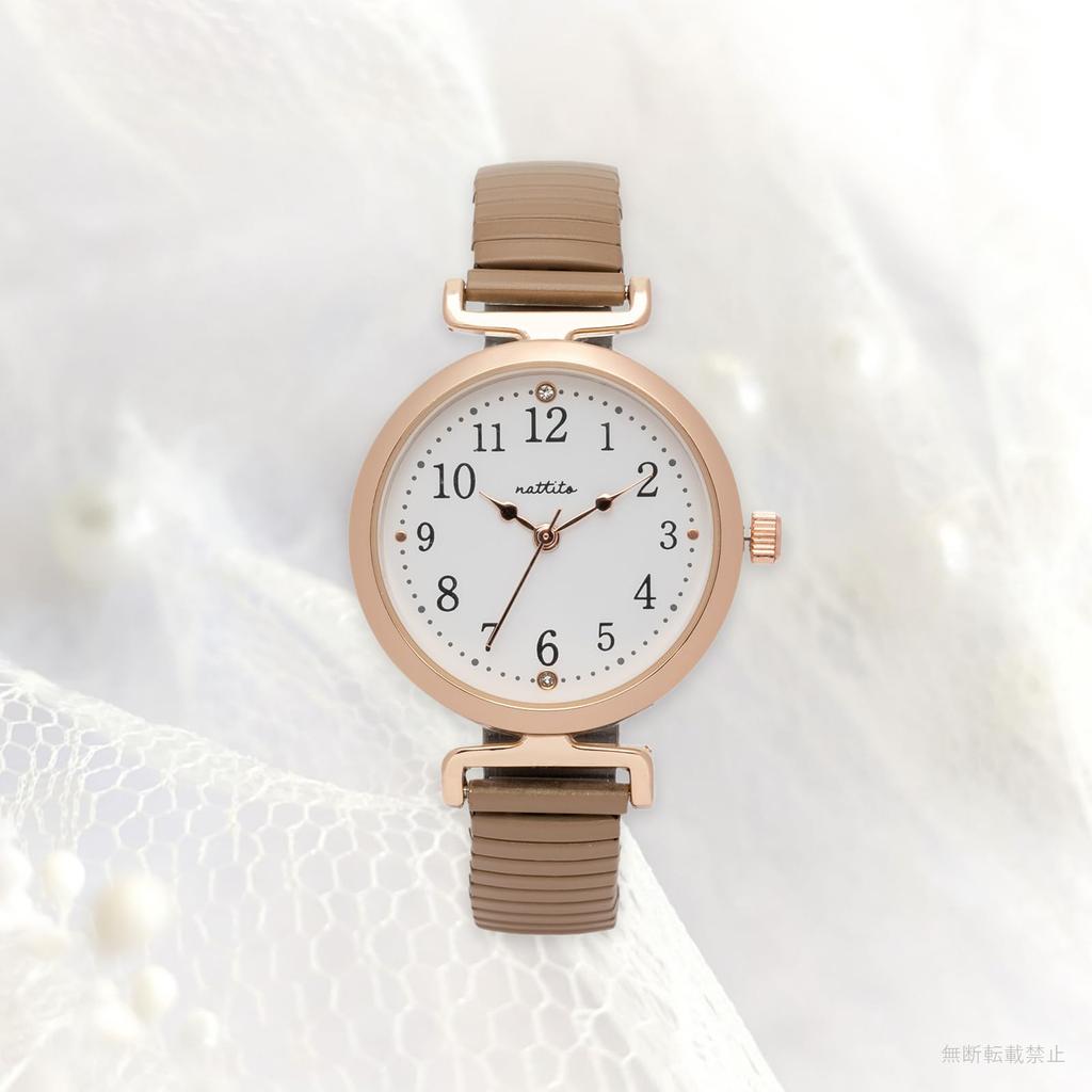 Fieldwork Analog Watch with Metal Band and Stainless 5 ATM Water WP Women's Bellows, Steel, Resistance, Nadi, Brown, MKJ3015-5