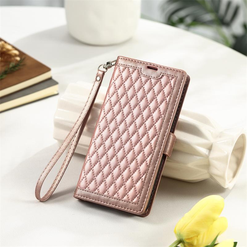 Grid Strap Leather Case for Samsung Galaxy A57 A37 A17 A07 A56 A36 A26 A16 A06 A55 A35 A25 A15 A54 A34 A24 A14 Case Wallet Cover