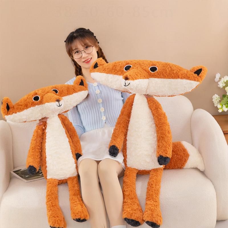 Cute Furry Dewa Fox Plush Toy Lovely Stuffed Animal for Kids Birthday Xmas Gift Soft Sleeping Pillow Buddy for Girls and Boys