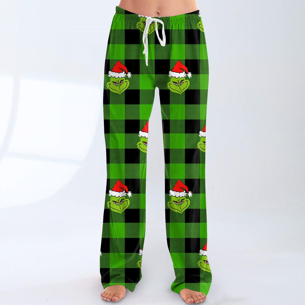 Womens Pajama Pants Sleepwear Casual Drawstring Elastic Waist Pants Comfy Straight Yoga Loose Trousers