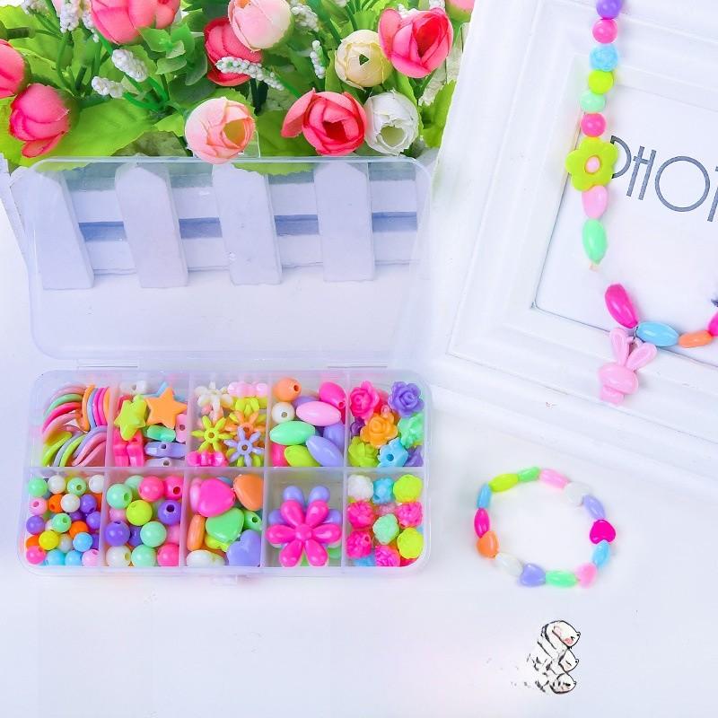 Childrens Bead Craft Kit With Plastic Beads For Focus Development And Diy Jewelry Making