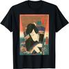 Camiseta Estilo Retro Vintage Japonês com Arte Kabuki Ukiyo-e