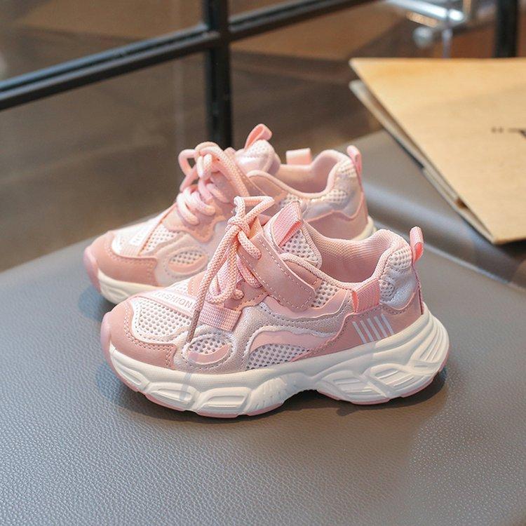 Children's sports shoes 2025 spring new boys' shoes girls' dad shoes mesh casual shoes breathable big children's shoes