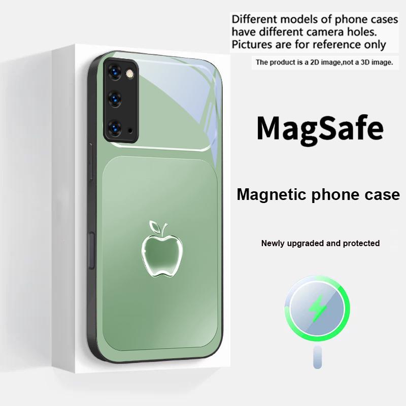 Metallic gray texture For Magsafe Samsung S25 S25 Edge S25Ultra S8 9 10 20 S21 Pro 22 Plus S23 FE S24 Ultra Glass Phone Case