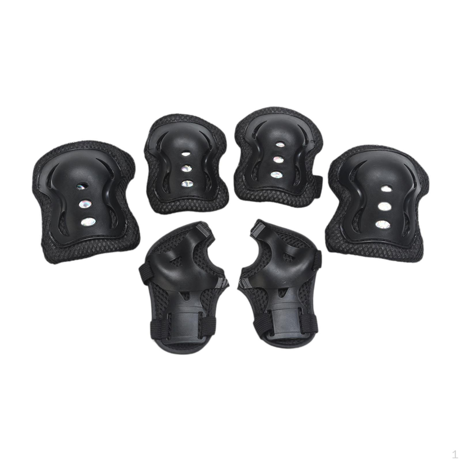 

Kids Gear: Skate Pad Set Including Knee and Elbow Supports for Riding Black
