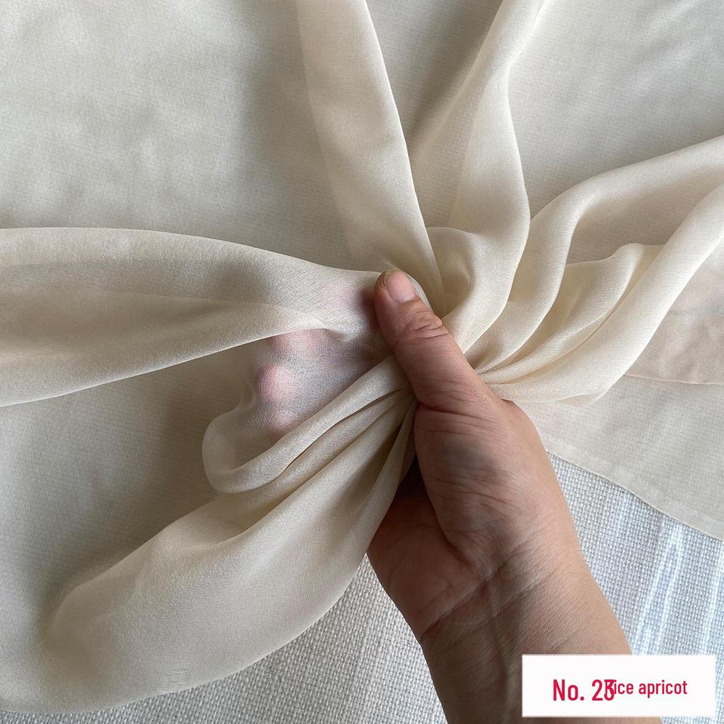 140cm Wide 6mm Pure Silk Chiffon Fabric - Light, Sheer Gauze for Dresses and Gowns