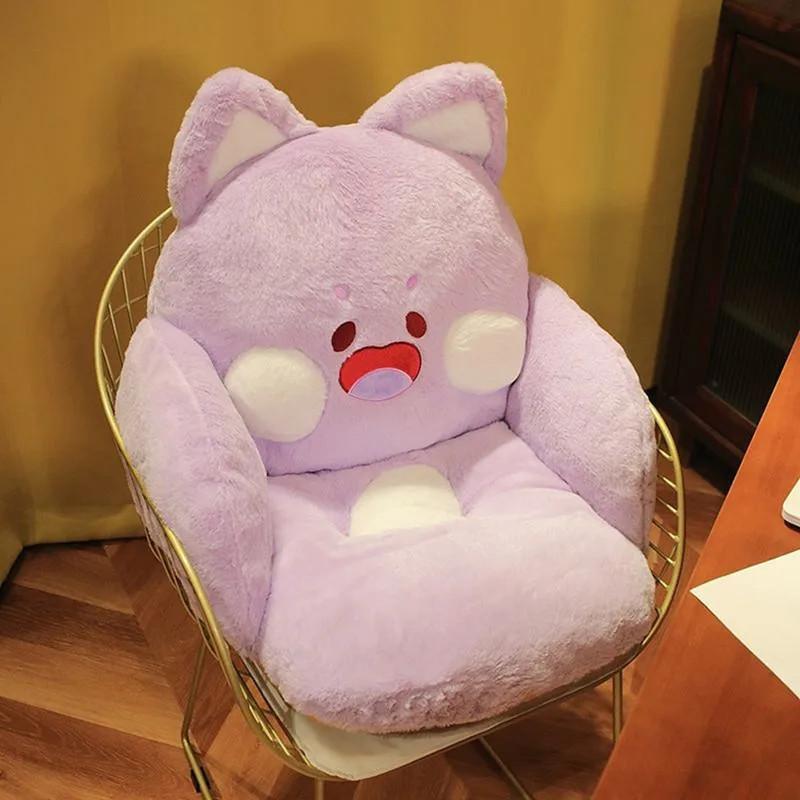 DUDU Cat Cushion Pillow,Comfy Kawaii Chair Cushion,Necessary For Office And Bedroom,Single Seat Back,Home Decor Plush Seat Pads.