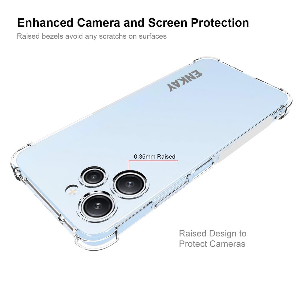 ENKAY HAT PRINCE For Xiaomi Redmi 12 4G TPU Phone Case Anti-slip Strip Edge Transparent Cover