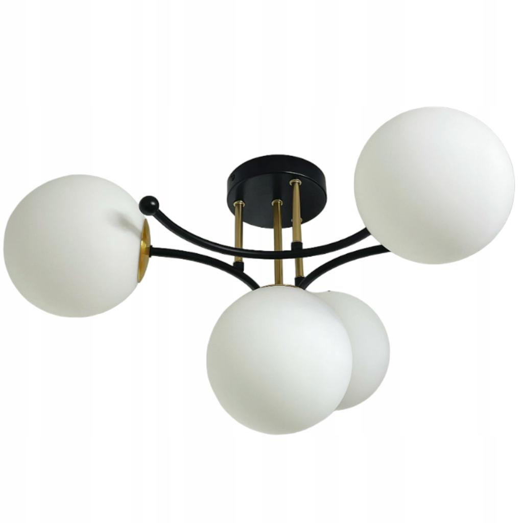 Pendant Lamp Ceiling Chandelier Balls Black Modern Led Milky