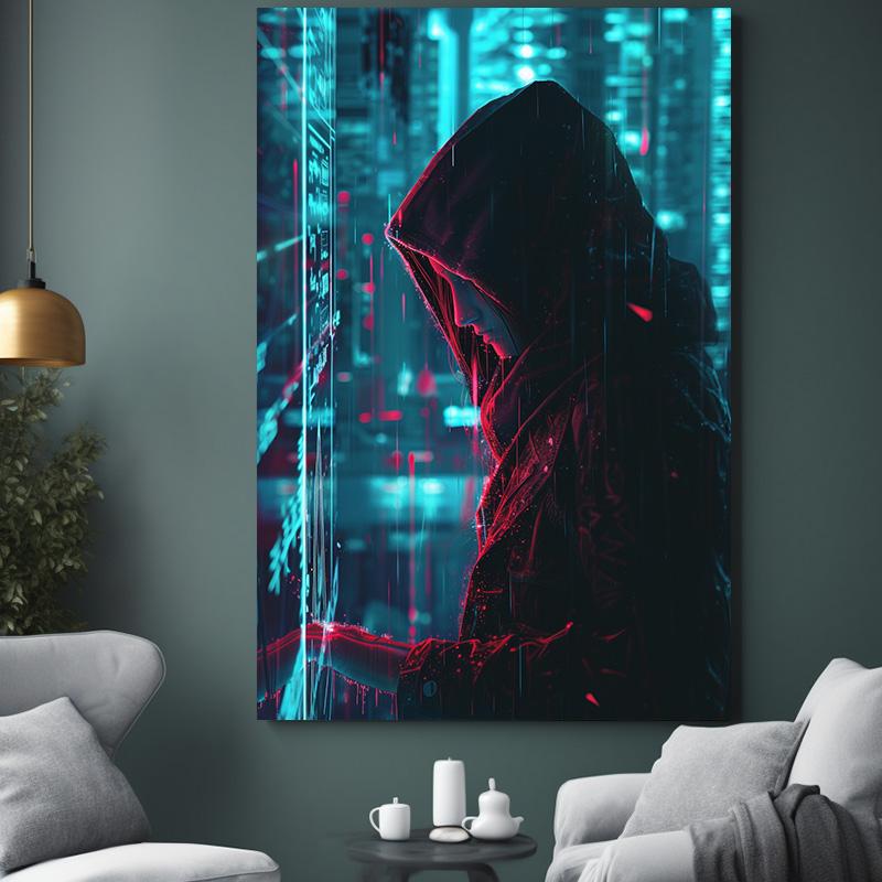 Wall Decoration Poster 1pcs Hackers Decorative Paintings Information Databases Canvas Printing Decor for Room Home Decorations