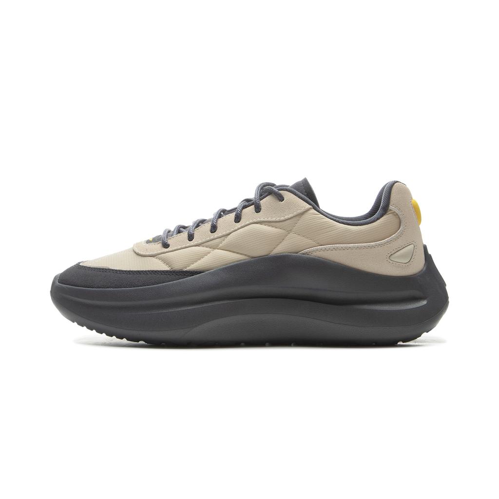 Li Ning Cushioning Slip Resistant Abrasion Resistant Lightweight Low top Casual Shoes Men's Beige Black AGLU299-4