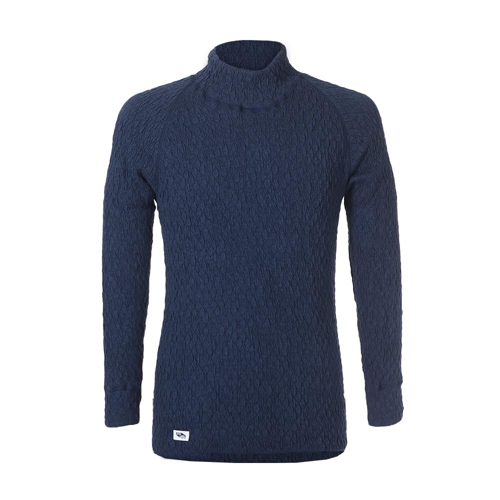 

Hidamari Everest Long Sleeve High Neck Warm Triple Size Dark Navy Men s Shirt, Underwear, Sapium, Layer, L, [EVNS942-DNV]