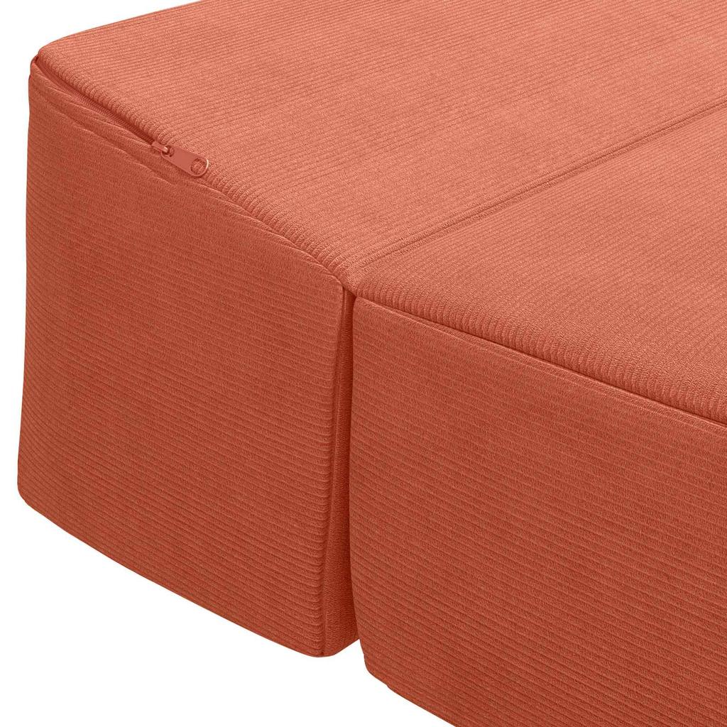 Folding Sofa Bed Red Orange 200 X 70 X 15 Cm Corduroy Fabric