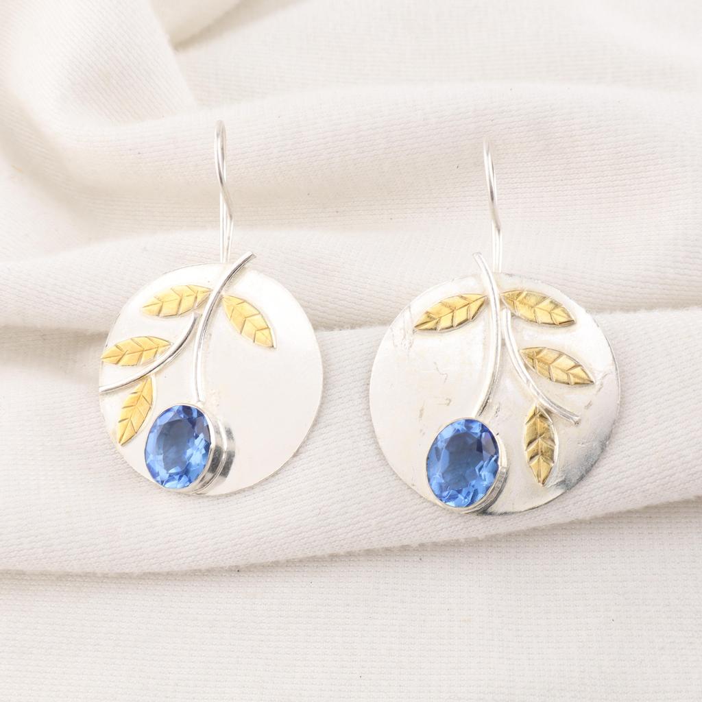 Tanzanite Handmade Gemstone Earrings, 925 Solid Sterling Silver Earrings Gorgeous Jewelry, Earrings For Engagement Gift