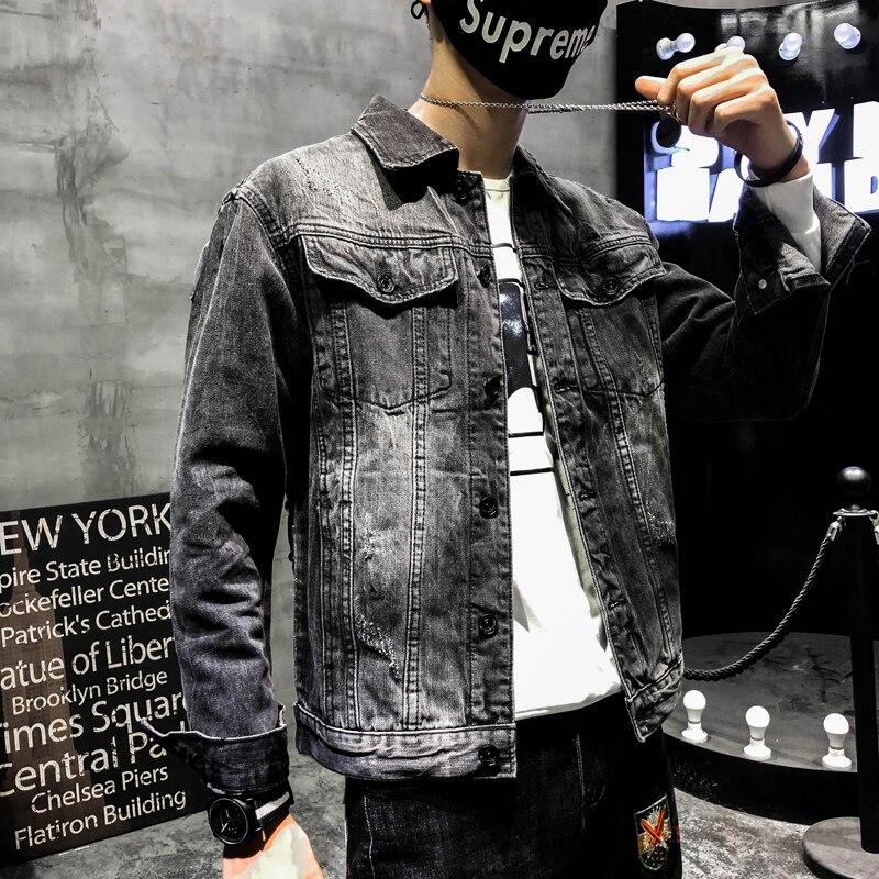 Stile Punk Novel Wolf Rivetto Ricamato Jean Jacket Men Denim Jacket  Streetwear Slim Black Jacket per Uomo acquista in modo economico —  spedizione gratuita, recensioni reali con foto — Joom