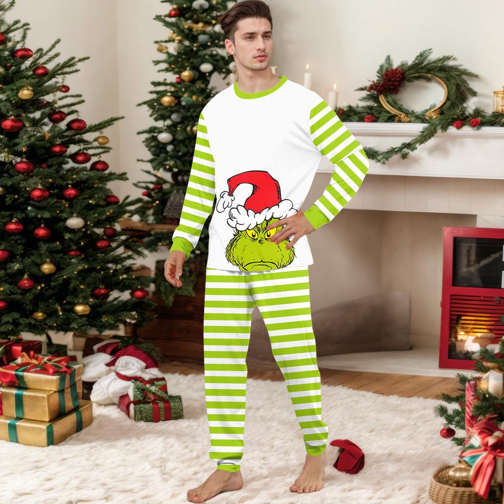 Parent-child Christmas Print Home Suit Long-sleeved Top And Pants