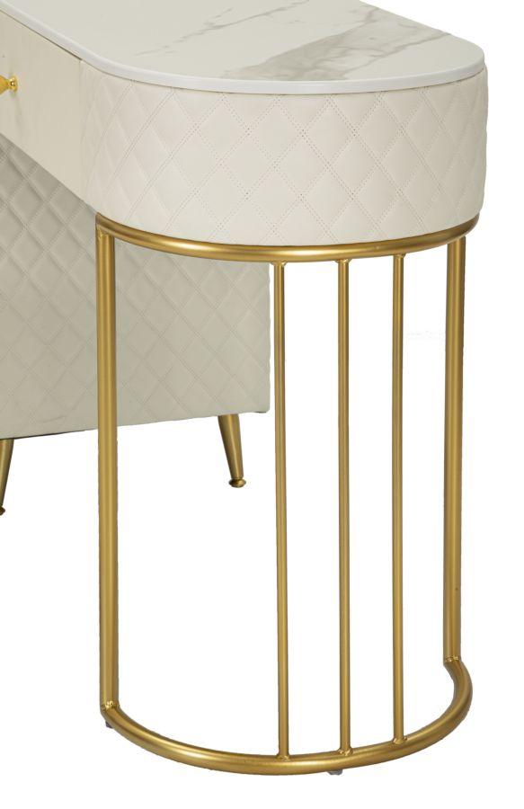 Betttisch Sharon Weiß Mit Hocker Cm 120X40X75 (Hockergröße Ø36X39)