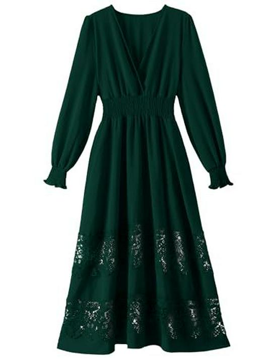 Elegant French Fashion V-Neck Lace Dress: Sexy, Waist-Cinching, Slim-Fit, Ruffled Long Skirt