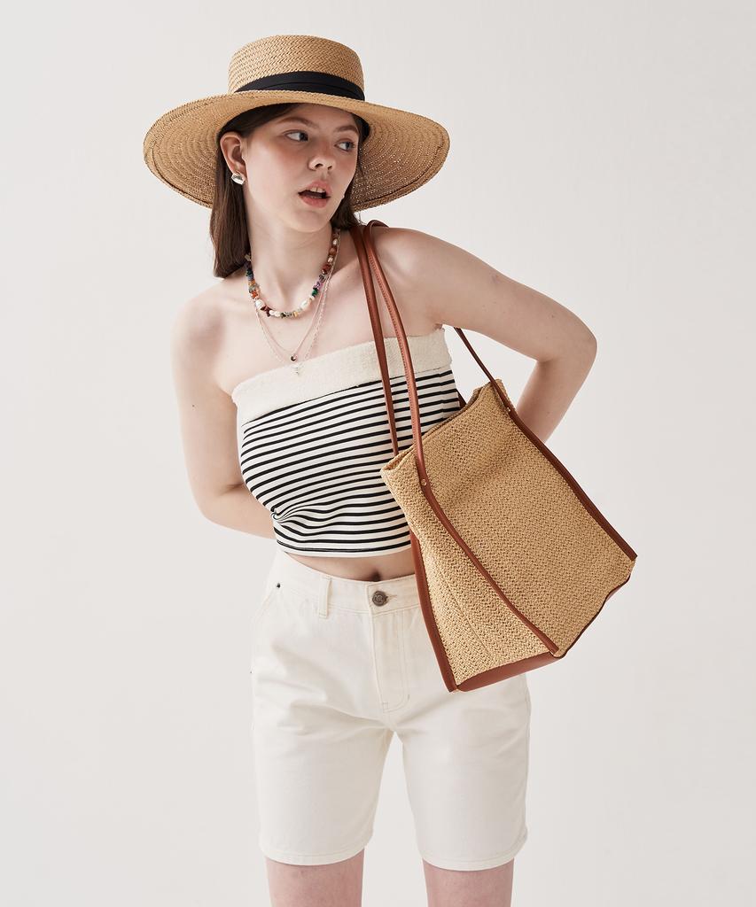 Jina In Ny Mykonos Shoulder Bag [Beige Combo]