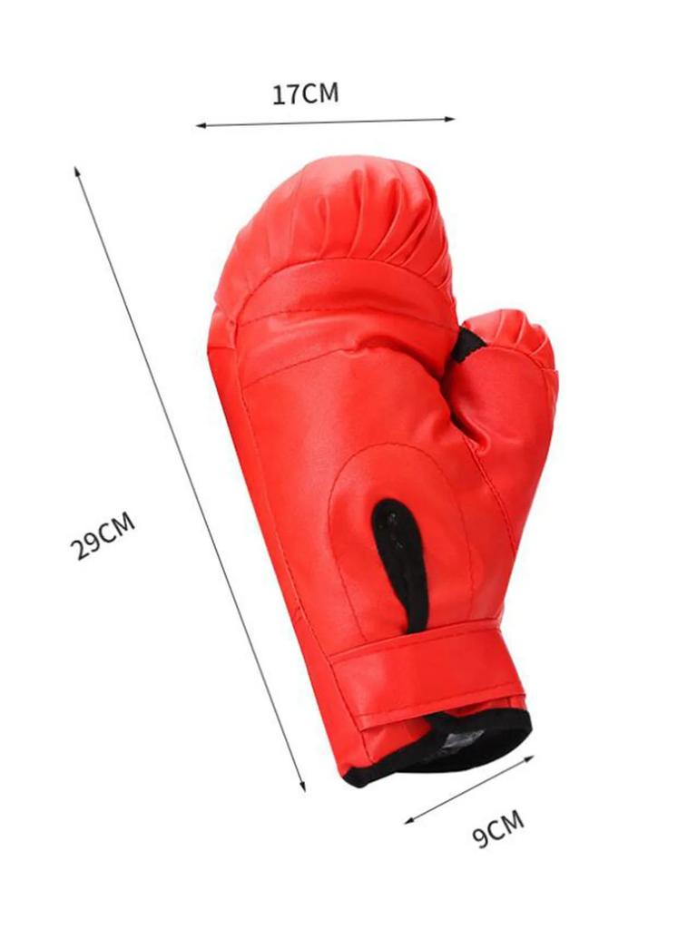 2 Pair Boxing Gloves Exercise Hand Guard for Adults Kids Punching Bag Gloves Red Black PU Leather Boxing Gloves for Adults Kids