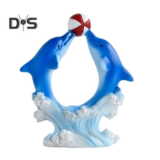 

Фигурка дельфина, коллекционная настольная статуэтка дельфина из смолы, украшение в виде дельфина в форме сердца, подарок на День святого Валентина для женщин, жен, девушек B