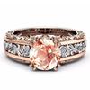 Trendy Two-Tone Ladies' Ring: 14k Rose Gold-Plated Alloy