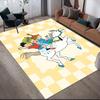 Pippi Cartoon Flannel Printed Carpet, Home Sofa Decoration for Living Room & Bedroom, Non‑Slip Play Flannel Floor Mat for Game Room