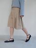 Piiipi Corduroy Pleated Skirt Pants (3 Colors)_Beige