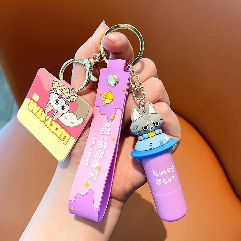 Fluorescent Pen Multifunctional Keychain Cute Cartoon Key Accessory For Gifts