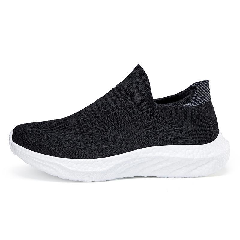 New soft-soled socks shoes non-slip large-size shoes fly-woven popcorn sneakers