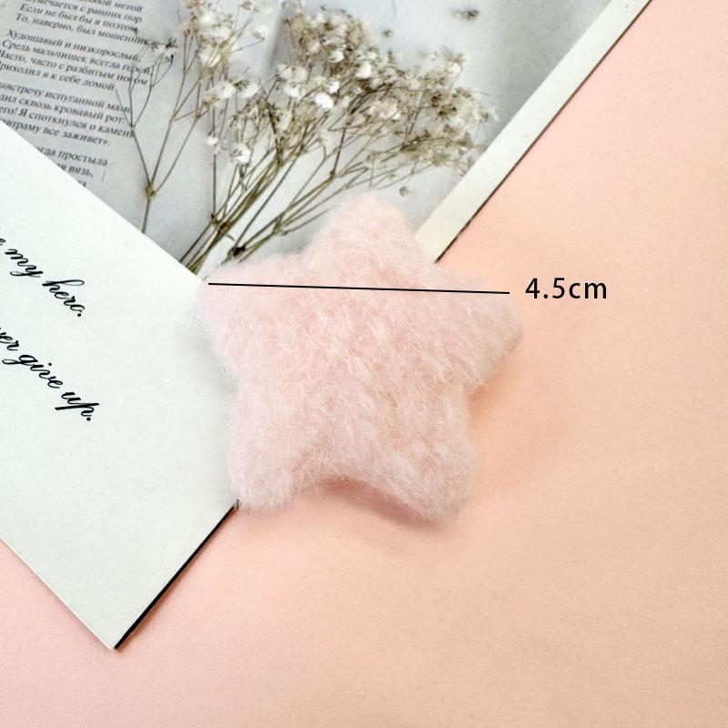 Double-Sided Plush Star Charms for DIY Hair Clips & Clothing Decoration