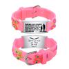 Butterfly Chain Girl Boy Bracelet Personalized Gift, Custom Name ID Silicone Wristband, Free Engrave ID Bracelet Adjustable