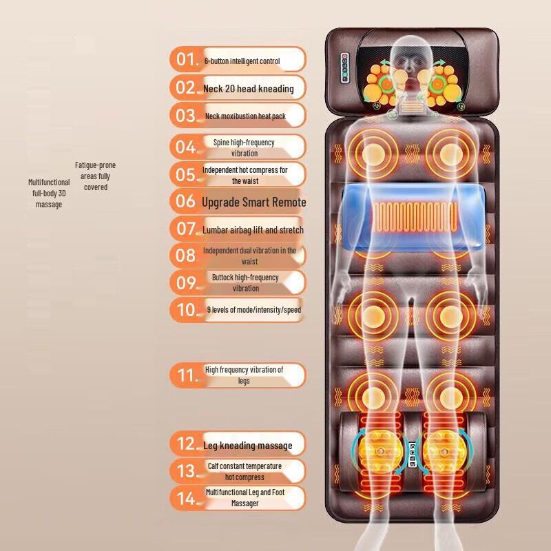 AUX Smart Foldable Full-Body Massage Cushion CN Plug (adapter Included)