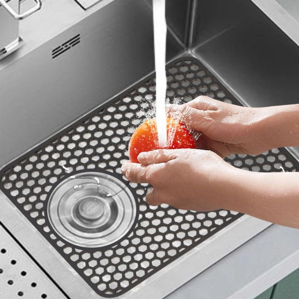 Hollow Dishes Drying Mat Silicone Drain Pad Household Countertop Mat  Tableware