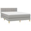 Maison Exclusive - Sommier à lattes de lit avec matelas Gris clair 140x190cm Tissu