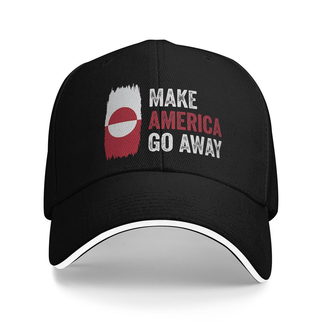 MAGA Grönland Make America Go Away Sandwich Kappen Sport Baseballkappen für Erwachsene Hüte Verstellbare Polyester Sportkappe Winterkappe