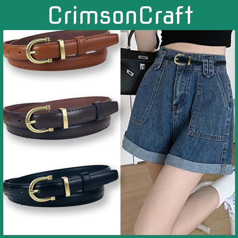 Vintage Thin Womens Waistband For Jeans With Slim Width And Classic Buckle Pin