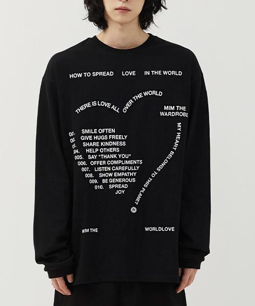 Mimdeowodeulobeu Love Letter Oversized Long Sleeve_Black