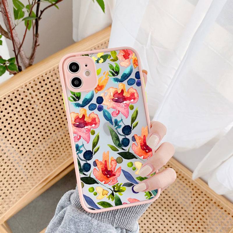 Fashion Flower Phone Case for iPhone 11 12 13 Mini Pro XS MAX 8 7 6 6S Plus X 5S SE 2020 XR Case
