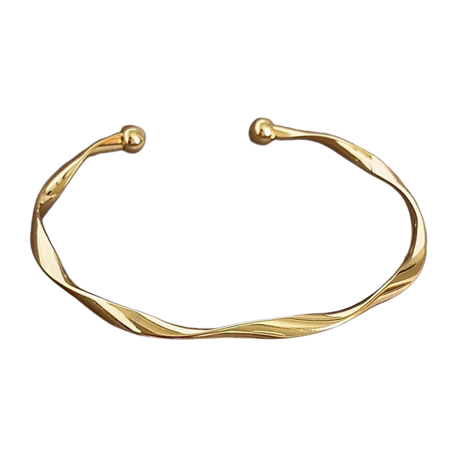 

Wavy Pattern Stainless Steel Cuff Bracelet Adjustable Open Bangle For Women Stackable Eco Friendly Jewelry Gift 65cm