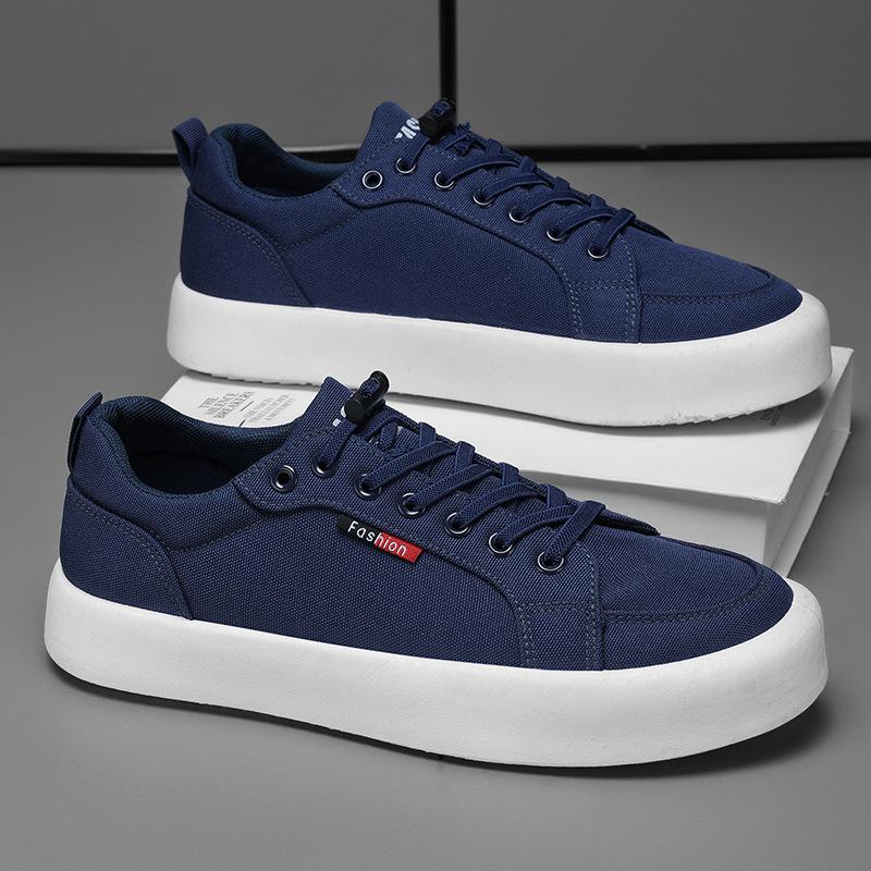 

Spring 2025 new men s black canvas shoes casual board shoes breathable Korean version fashion sports trendy single shoes 46