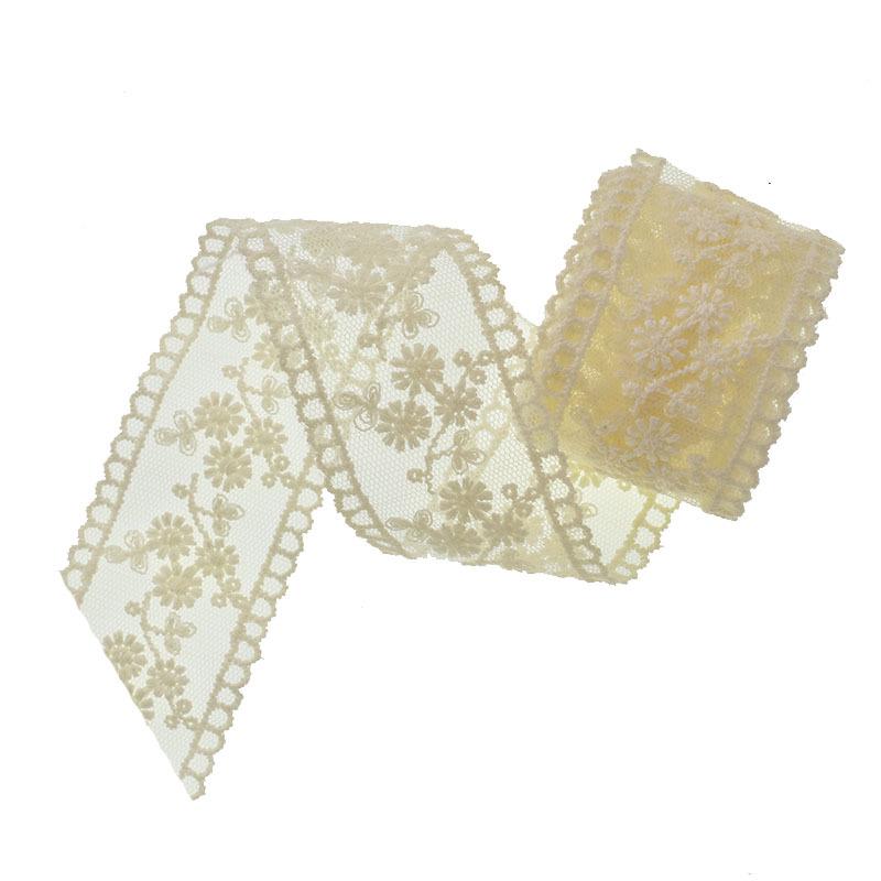 Handmade Mesh Embroidery Lace Flower Fabric Trim for Hair Accessories, Bows, Clips, and Headbands